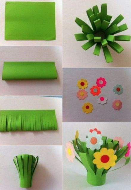 Postup - papírové květinky 